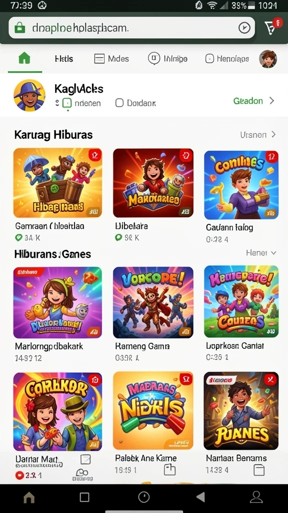 Screenshot 3 menggambarkan salah satu jenis permainan yang ditawarkan.